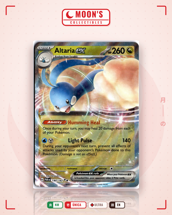Carta Pokémon Altaria ex · Paradox Rift #140/182 (NM) — pieza única en Moon's Collectibles México