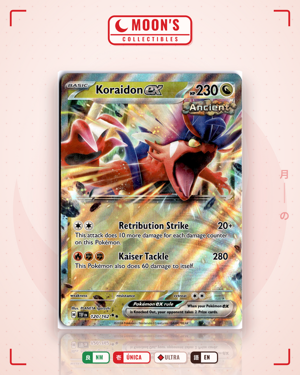 Carta Pokémon Koraidon ex · Temporal Forces #120/162 (NM) — pieza única en Moon's Collectibles México