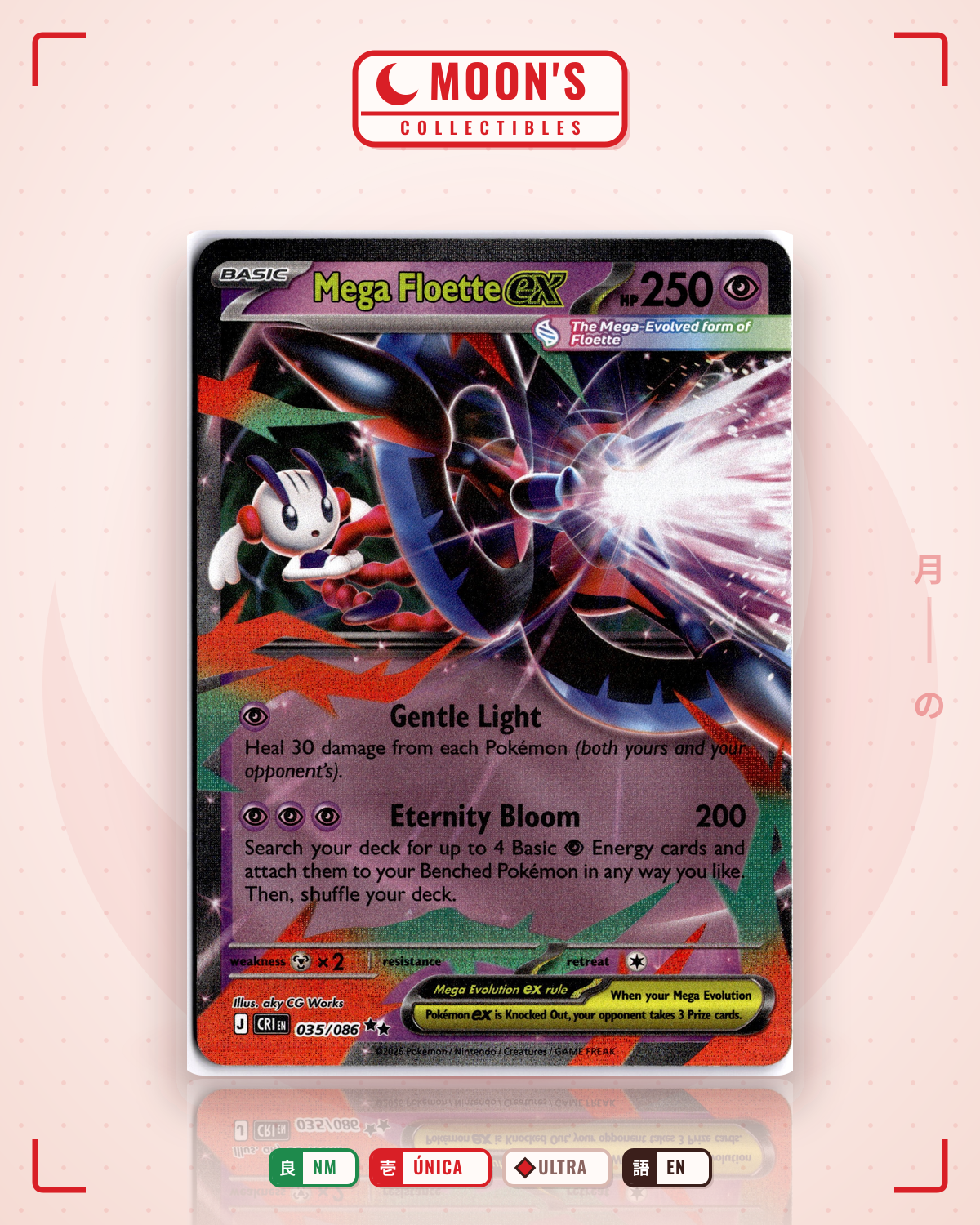 Carta Pokémon Mega Floette ex · Chaos Rising #035/086 (NM) — pieza única en Moon's Collectibles México