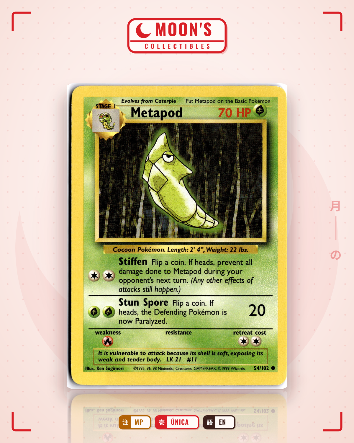 Carta Pokémon Metapod · Legendary Collection #54/110 (MP) — pieza única en Moon's Collectibles México