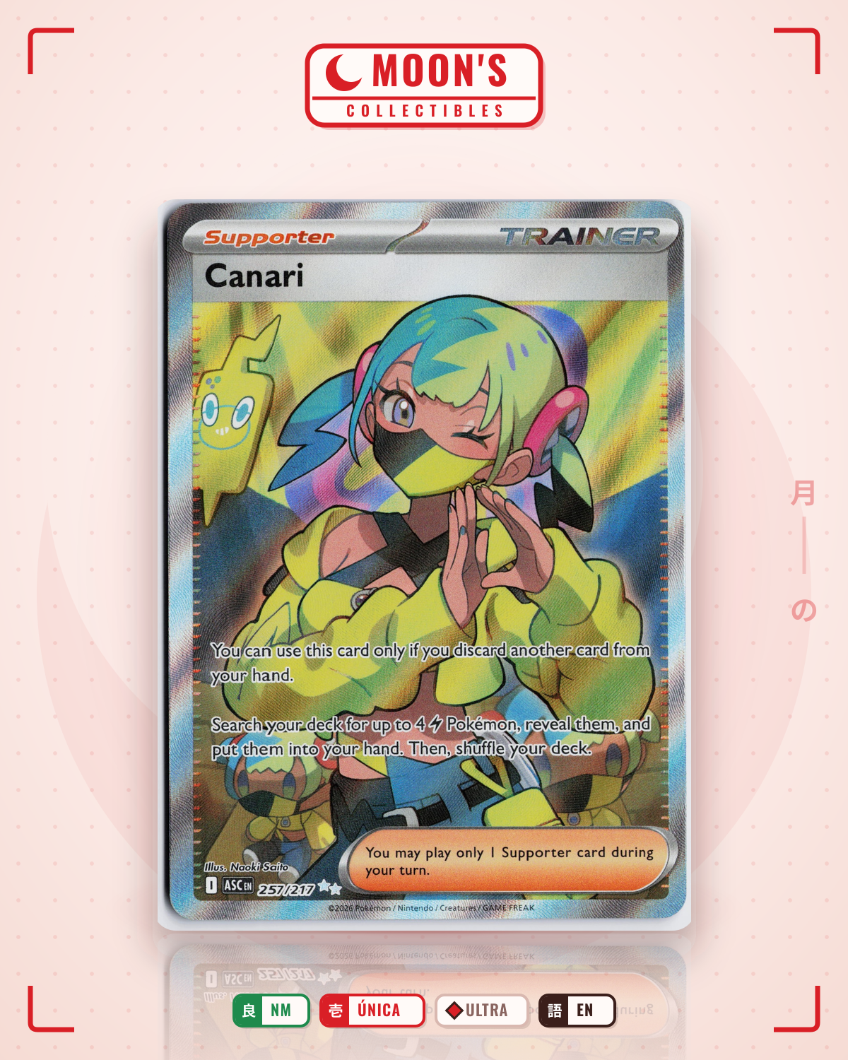 Carta Pokémon Canari · Ascended Heroes #257/217 (NM) — pieza única en Moon's Collectibles México