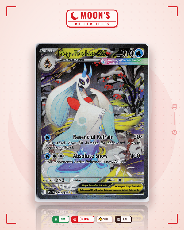 Carta Pokémon Mega Froslass ex · Ascended Heroes #275/217 (NM) — pieza única en Moon's Collectibles México
