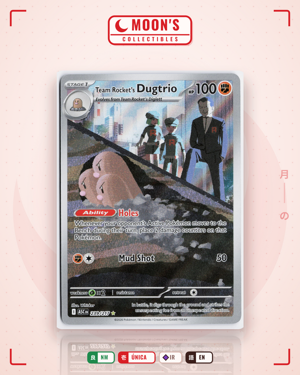 Carta Pokémon Team Rocket's Dugtrio · Ascended Heroes #239/217 (NM) — pieza única en Moon's Collectibles México