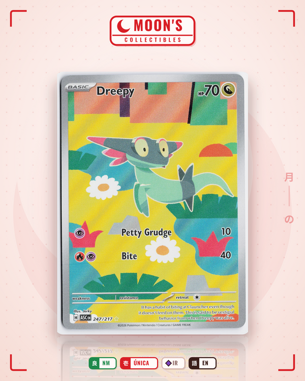 Carta Pokémon Dreepy · Ascended Heroes #247/217 (NM) — pieza única en Moon's Collectibles México