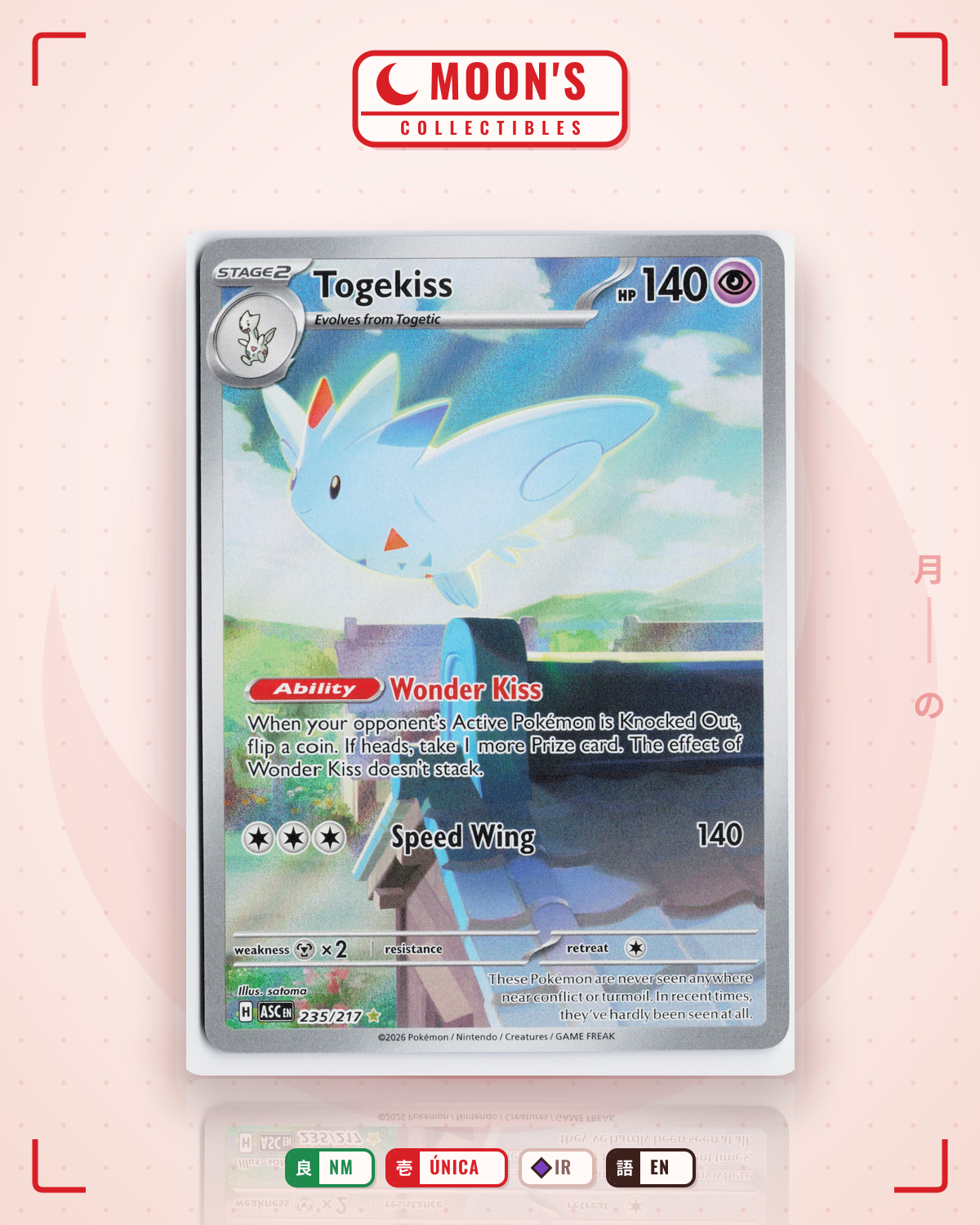 Carta Pokémon Togekiss · Ascended Heroes #235/217 (NM) — pieza única en Moon's Collectibles México