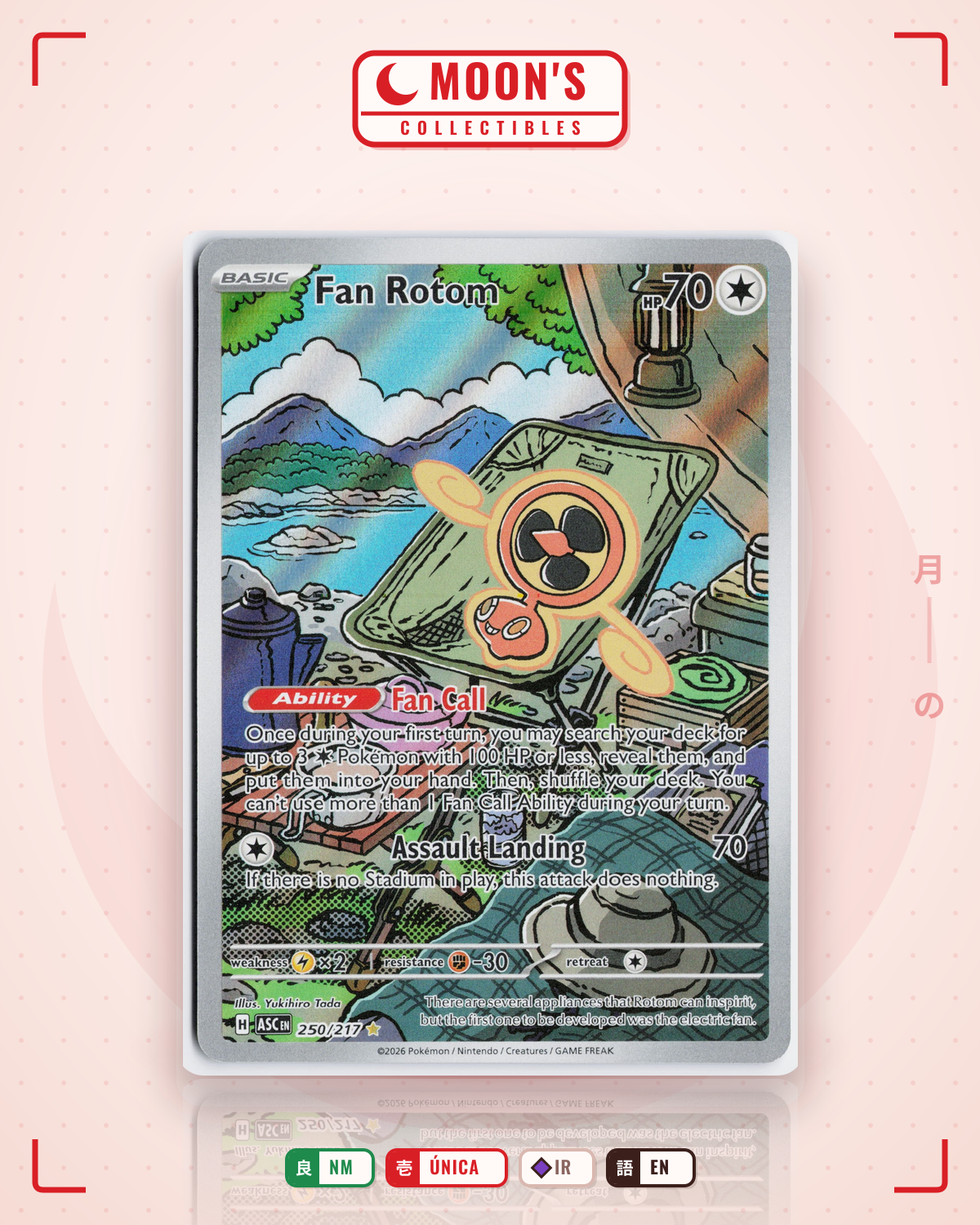 Carta Pokémon Fan Rotom · Ascended Heroes #250/217 (NM) — pieza única en Moon's Collectibles México