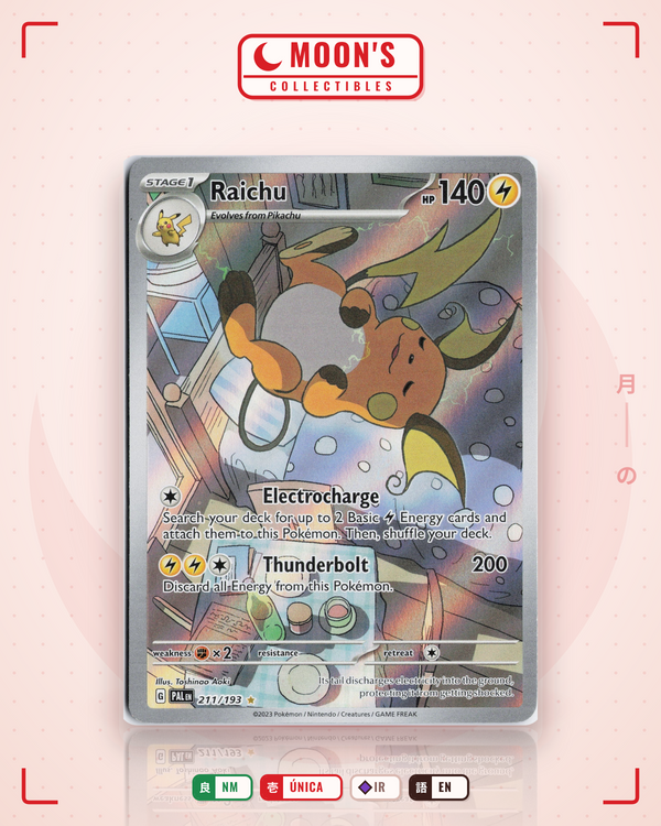 Carta Pokémon Raichu · Paldea Evolved #211/193 (NM) — pieza única en Moon's Collectibles México