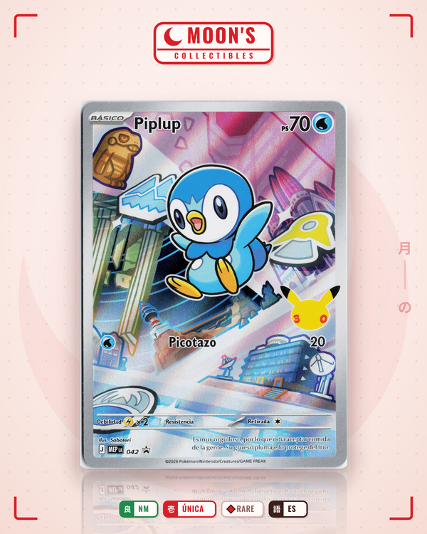 Carta Pokémon Piplup · Mega Evolution Black Star Promos #042 (NM) — pieza única en Moon's Collectibles México
