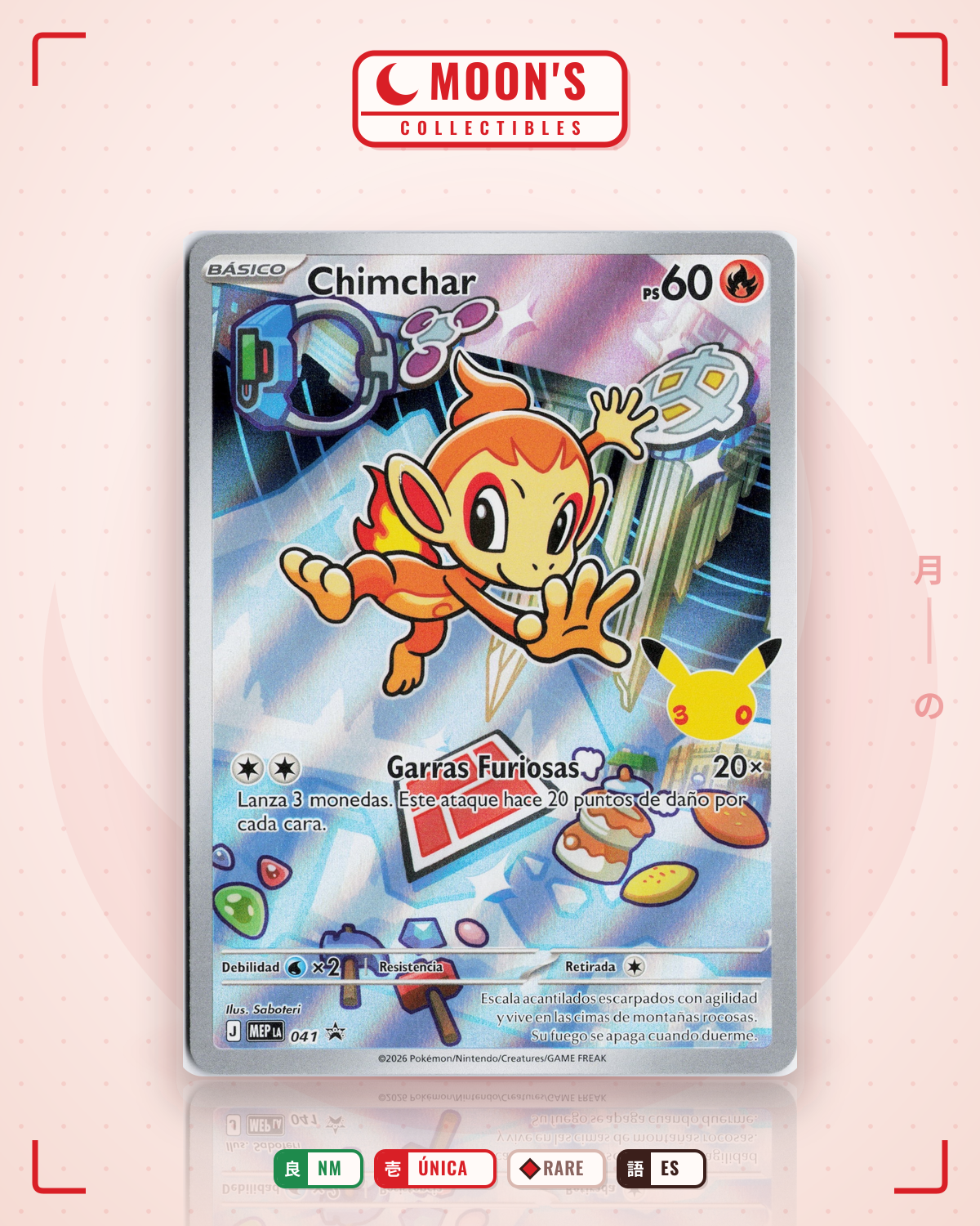 Carta Pokémon Chimchar · Mega Evolution Black Star Promos #041 (NM) — pieza única en Moon's Collectibles México
