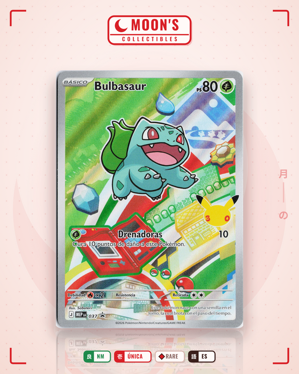 Carta Pokémon Bulbasaur · Mega Evolution Black Star Promos #037 (NM) — pieza única en Moon's Collectibles México