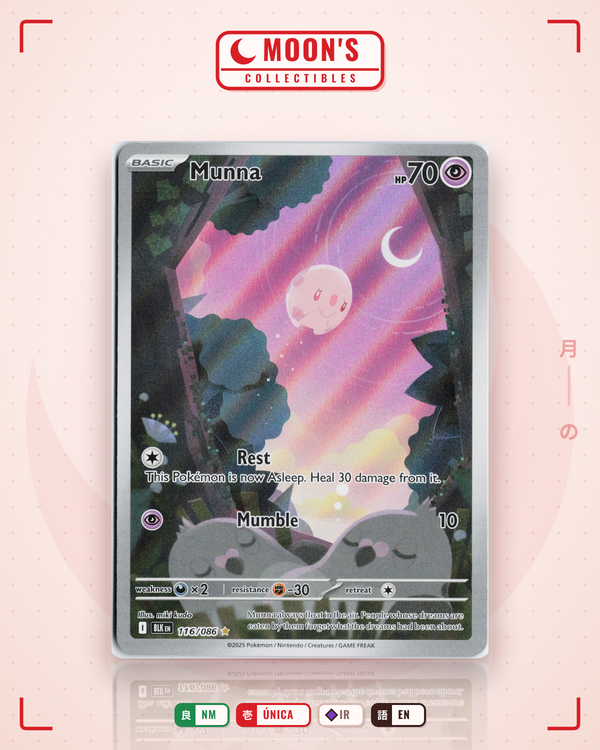 Carta Pokémon Munna · Black Bolt #116/086 (NM) — pieza única en Moon's Collectibles México