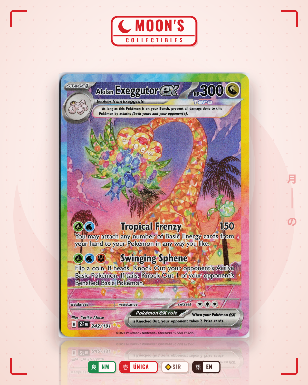 Carta Pokémon Alolan Exeggutor ex · Surging Sparks #242/191 (NM) — pieza única en Moon's Collectibles México