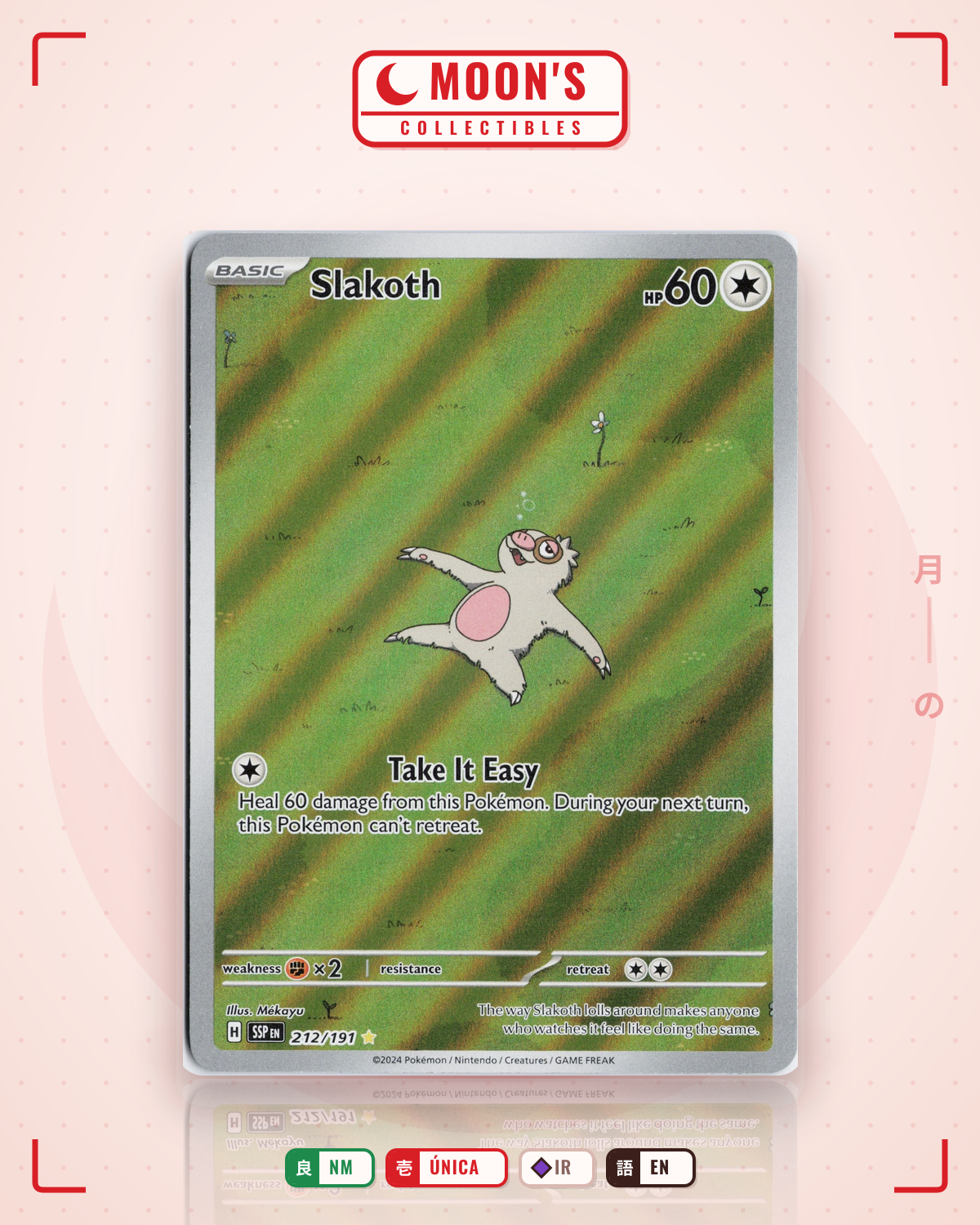 Carta Pokémon Slakoth · Surging Sparks #212/191 (NM) — pieza única en Moon's Collectibles México