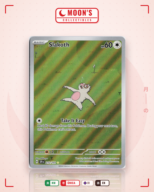 Carta Pokémon Slakoth · Surging Sparks #212/191 (NM) — pieza única en Moon's Collectibles México
