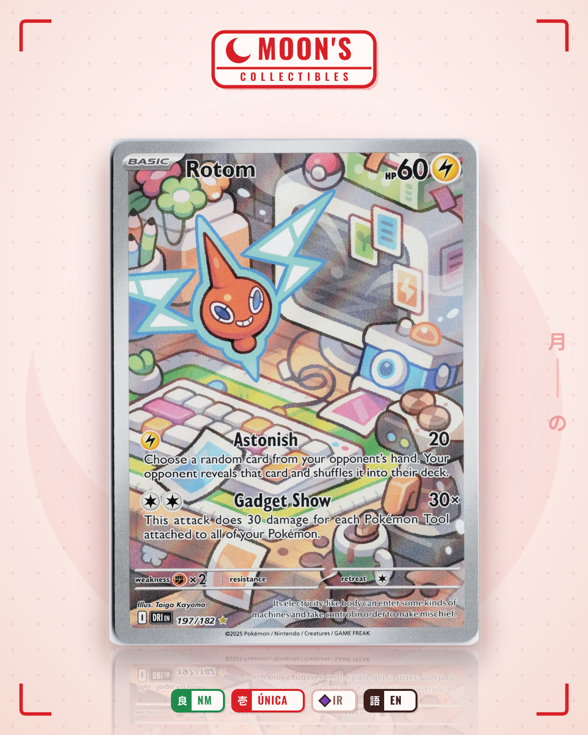 Carta Pokémon Rotom · Destined Rivals #197/182 (NM) — pieza única en Moon's Collectibles México