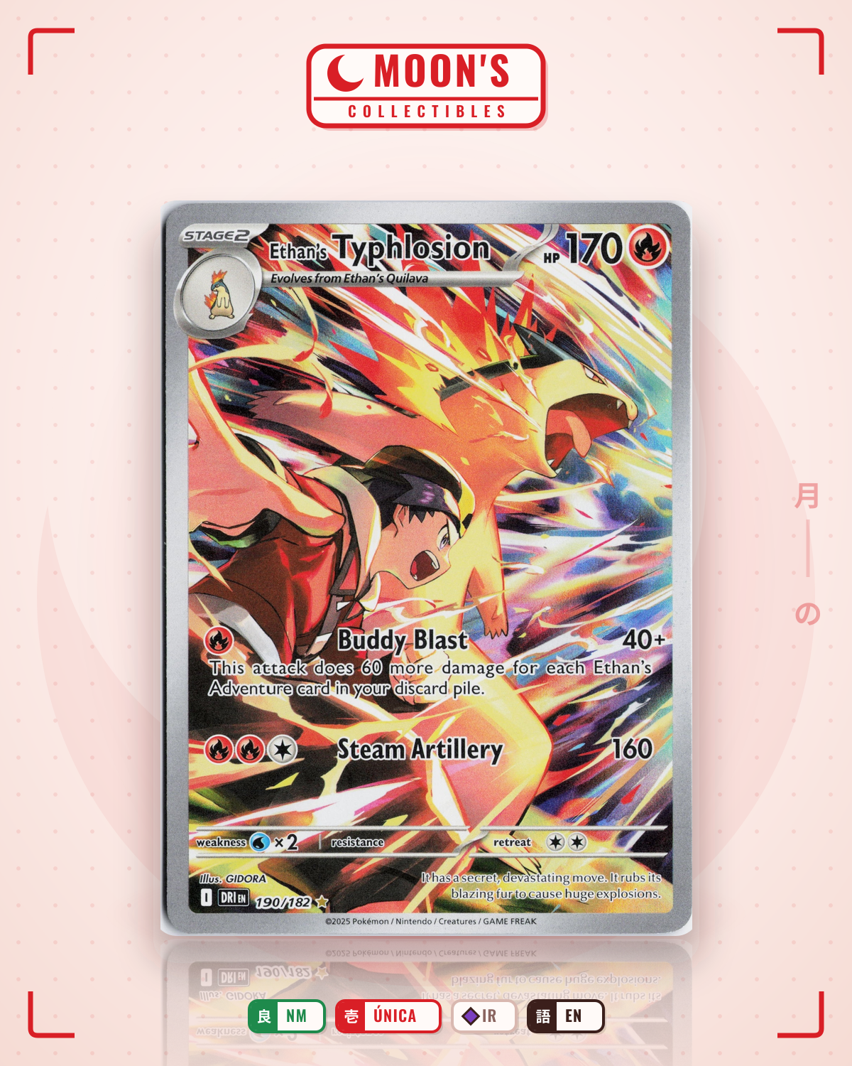 Carta Pokémon Ethan's Typhlosion · Destined Rivals #190/182 (NM) — pieza única en Moon's Collectibles México