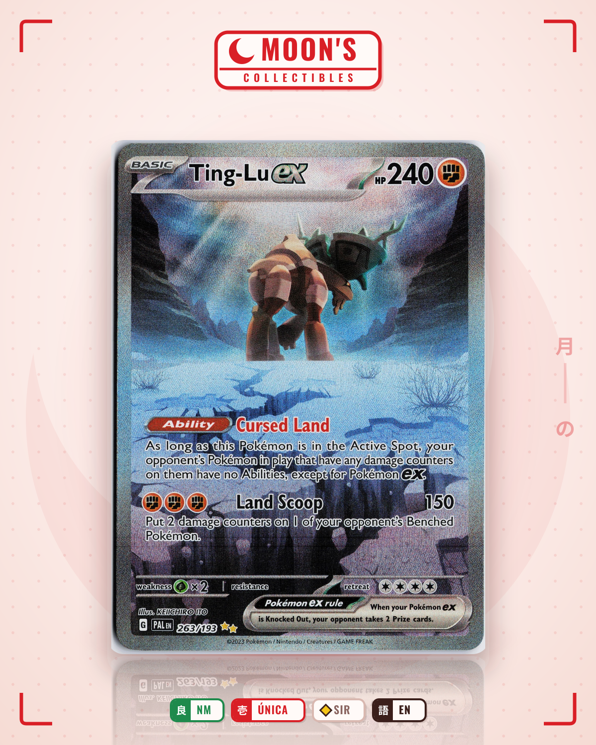 Carta Pokémon Ting-Lu ex · Paldea Evolved #263/193 (NM) — pieza única en Moon's Collectibles México