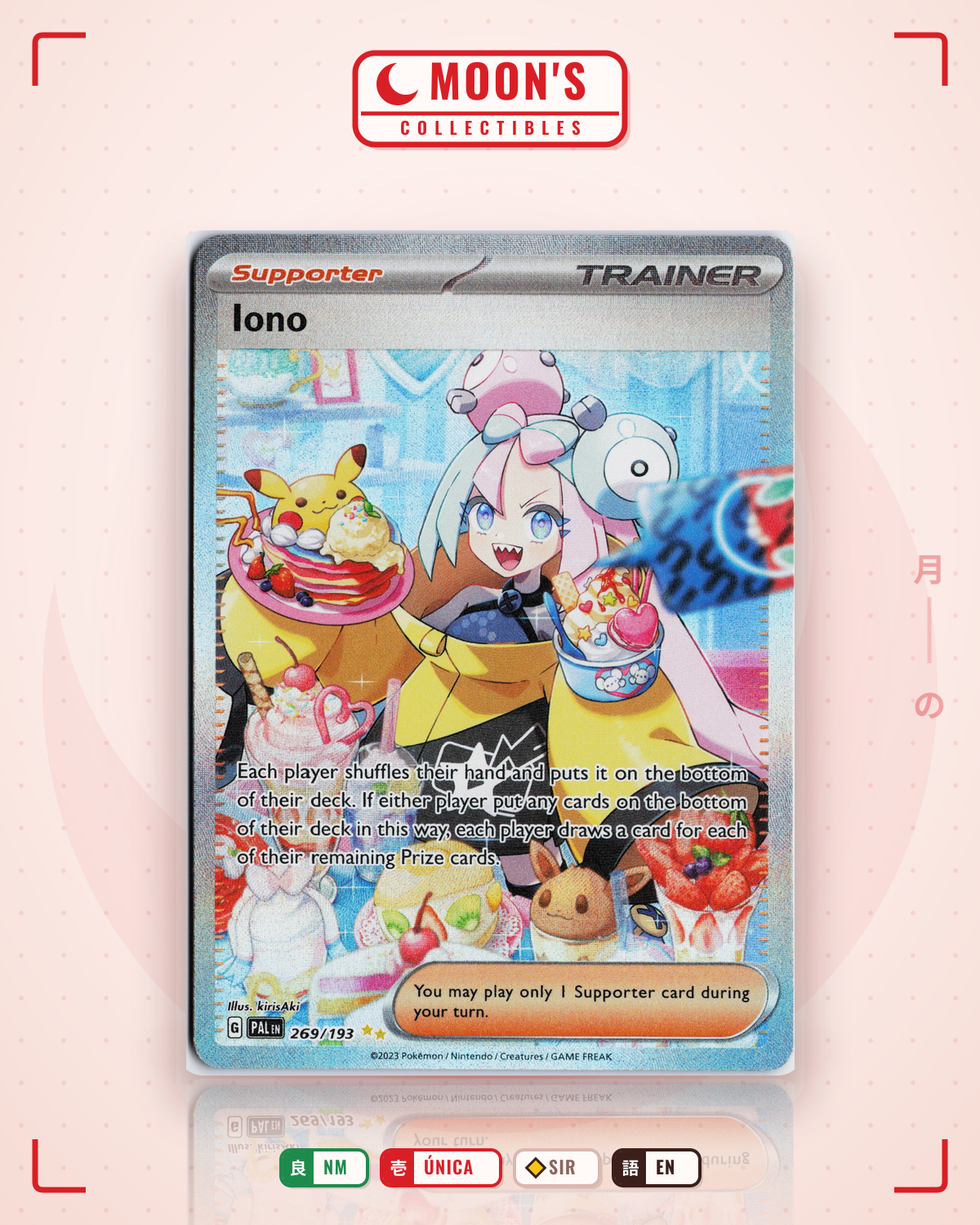 Carta Pokémon Iono · Paldea Evolved #269/193 (NM) — pieza única en Moon's Collectibles México