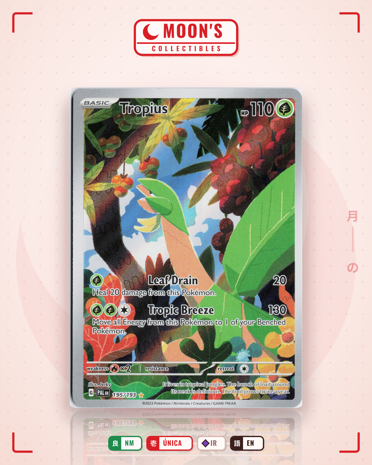 Carta Pokémon Tropius · Paldea Evolved #195/193 (NM) — pieza única en Moon's Collectibles México