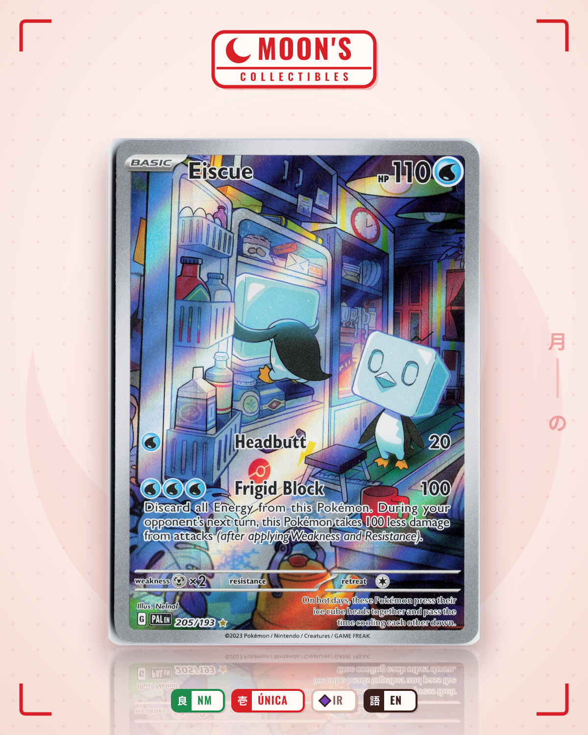 Carta Pokémon Eiscue · Paldea Evolved #205/193 (NM) — pieza única en Moon's Collectibles México
