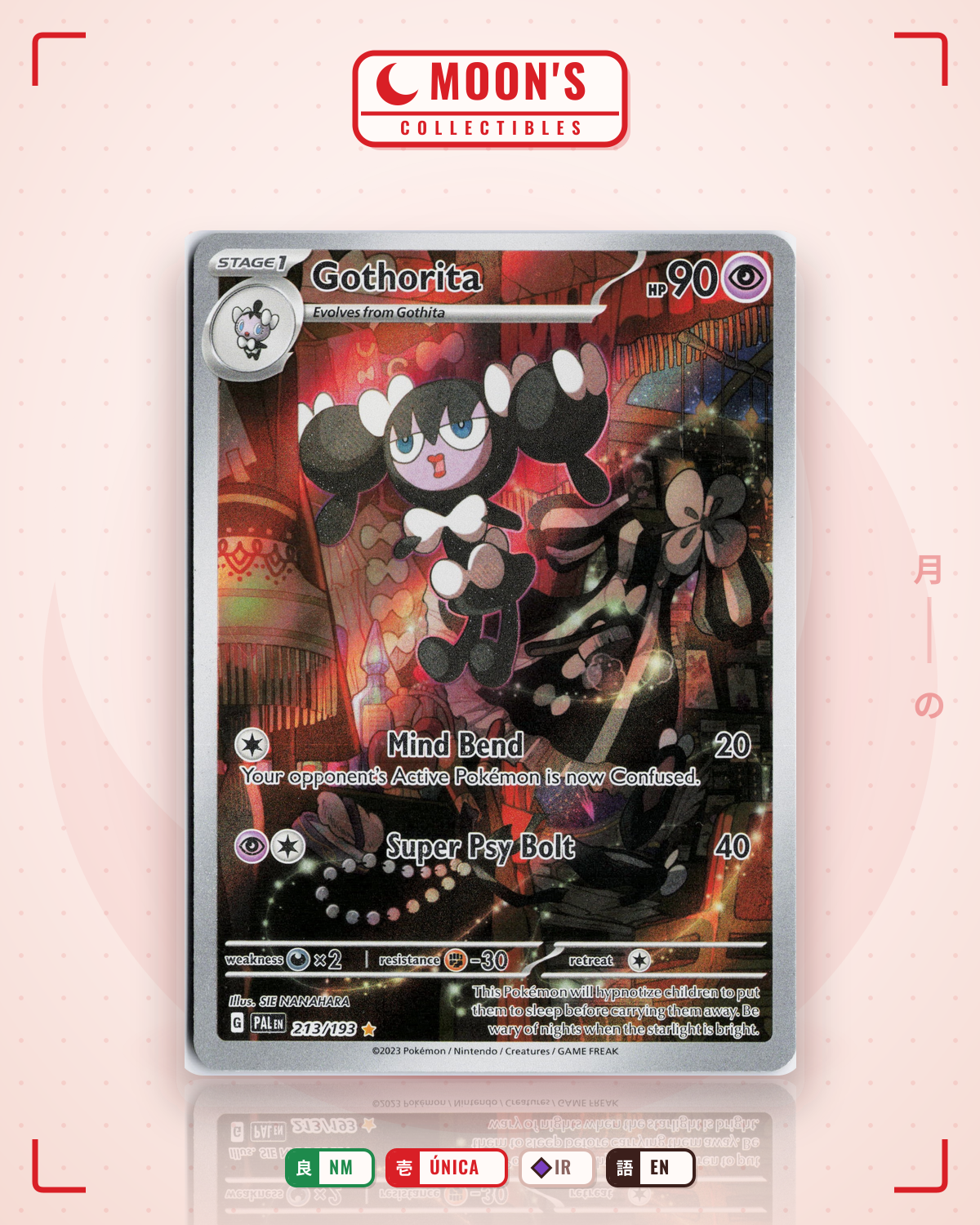 Carta Pokémon Gothorita · Paldea Evolved #213/193 (NM) — pieza única en Moon's Collectibles México