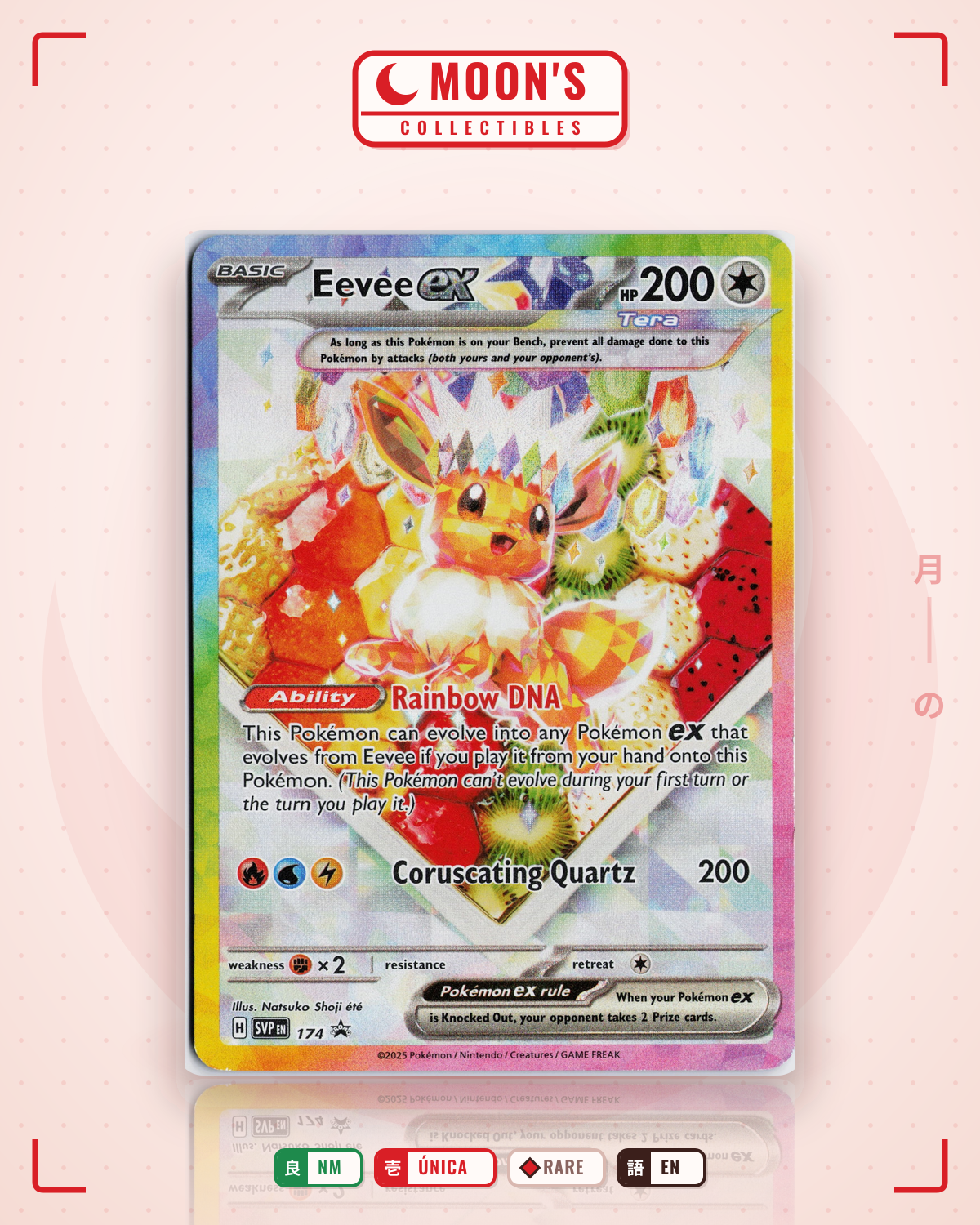 Carta Pokémon Eevee ex · Scarlet & Violet Black Star Promos #174 (NM) — pieza única en Moon's Collectibles México