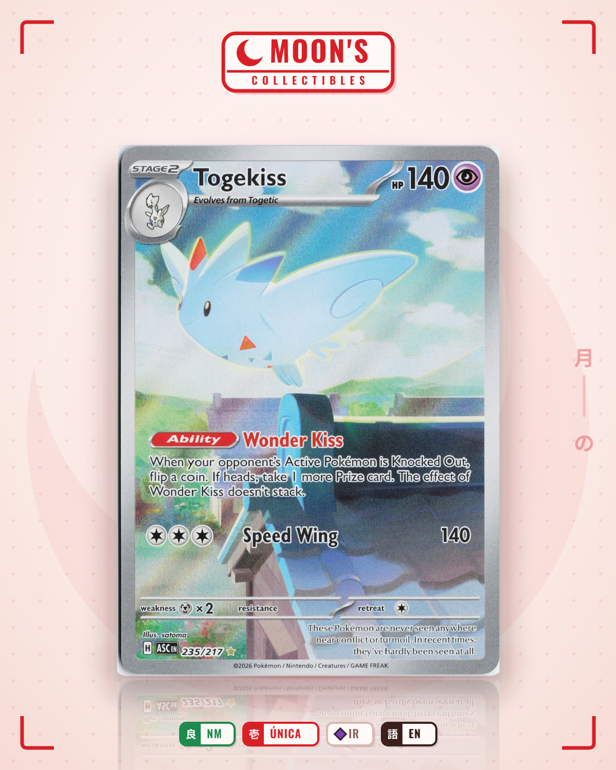 Carta Pokémon Togekiss · Ascended Heroes #235/217 (NM) — pieza única en Moon's Collectibles México