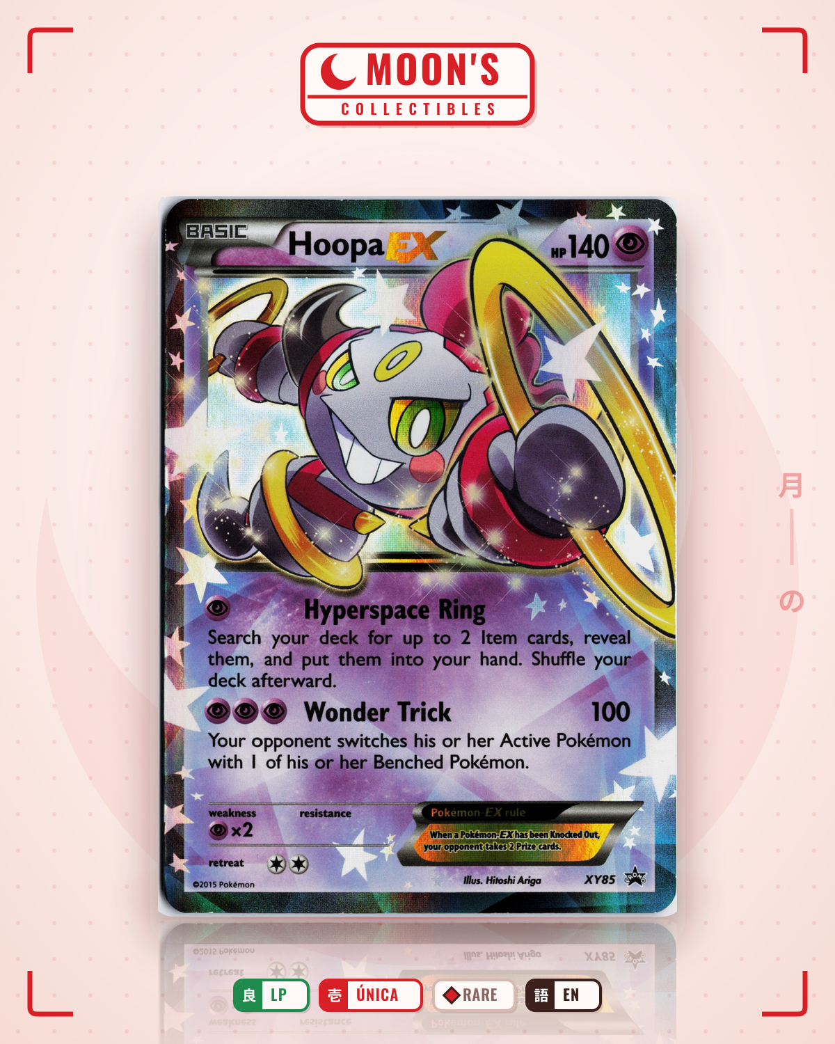 Carta Pokémon Hoopa-EX · XY Black Star Promos #XY85 (LP) — pieza única en Moon's Collectibles México