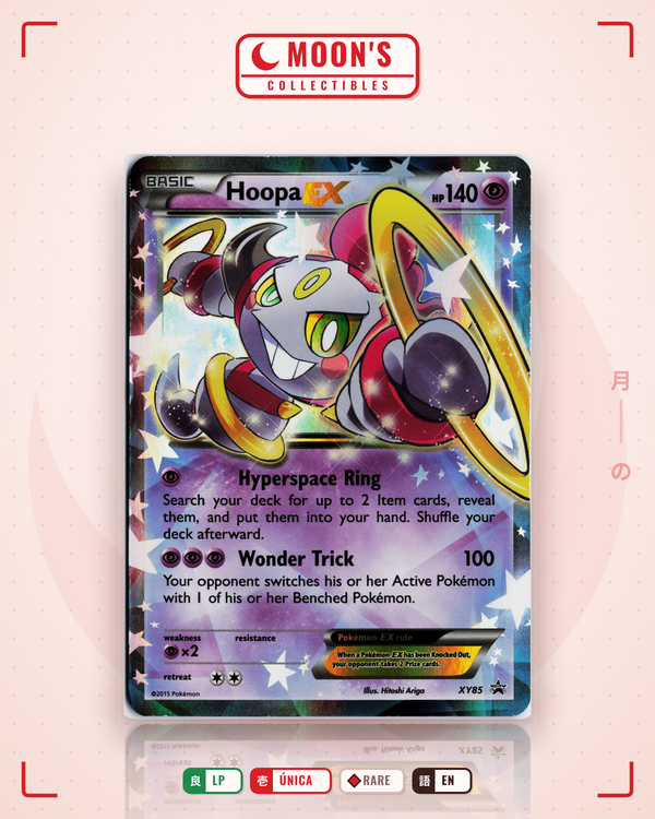 Carta Pokémon Hoopa-EX · XY Black Star Promos #XY85 (LP) — pieza única en Moon's Collectibles México