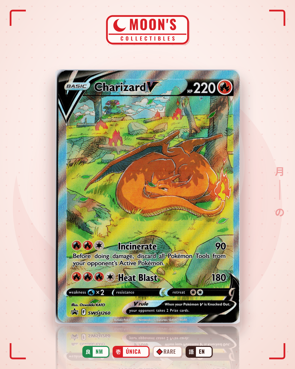 Carta Pokémon Charizard V · SWSH Black Star Promos #SWSH260 (NM) — pieza única en Moon's Collectibles México