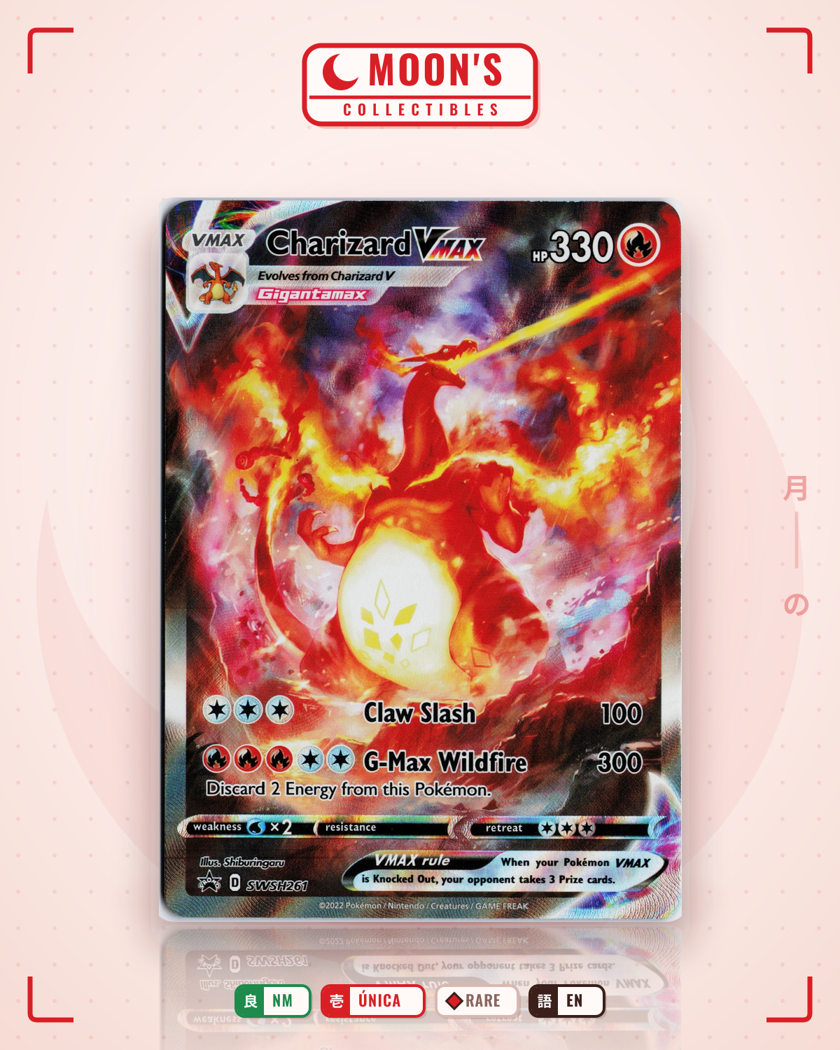Carta Pokémon Charizard VMAX · SWSH Black Star Promos #SWSH261 (NM) — pieza única en Moon's Collectibles México