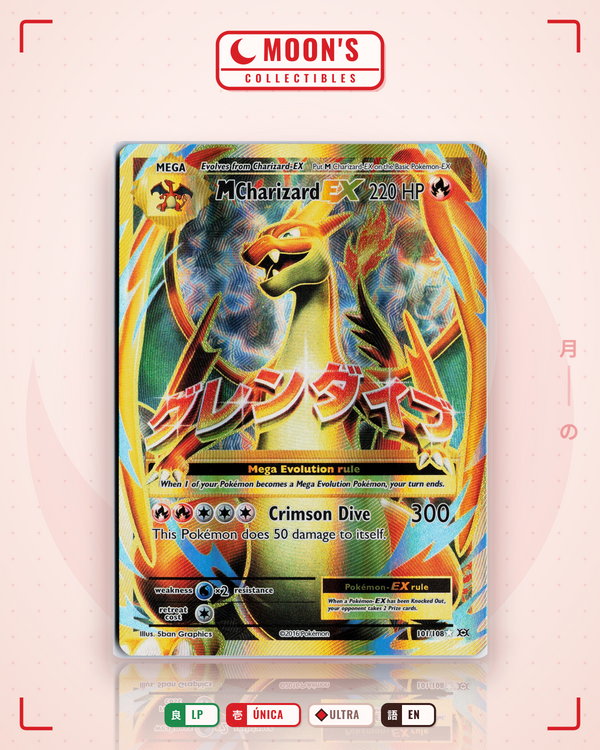 Carta Pokémon M Charizard-EX · Evolutions #101/108 (LP) — pieza única en Moon's Collectibles México