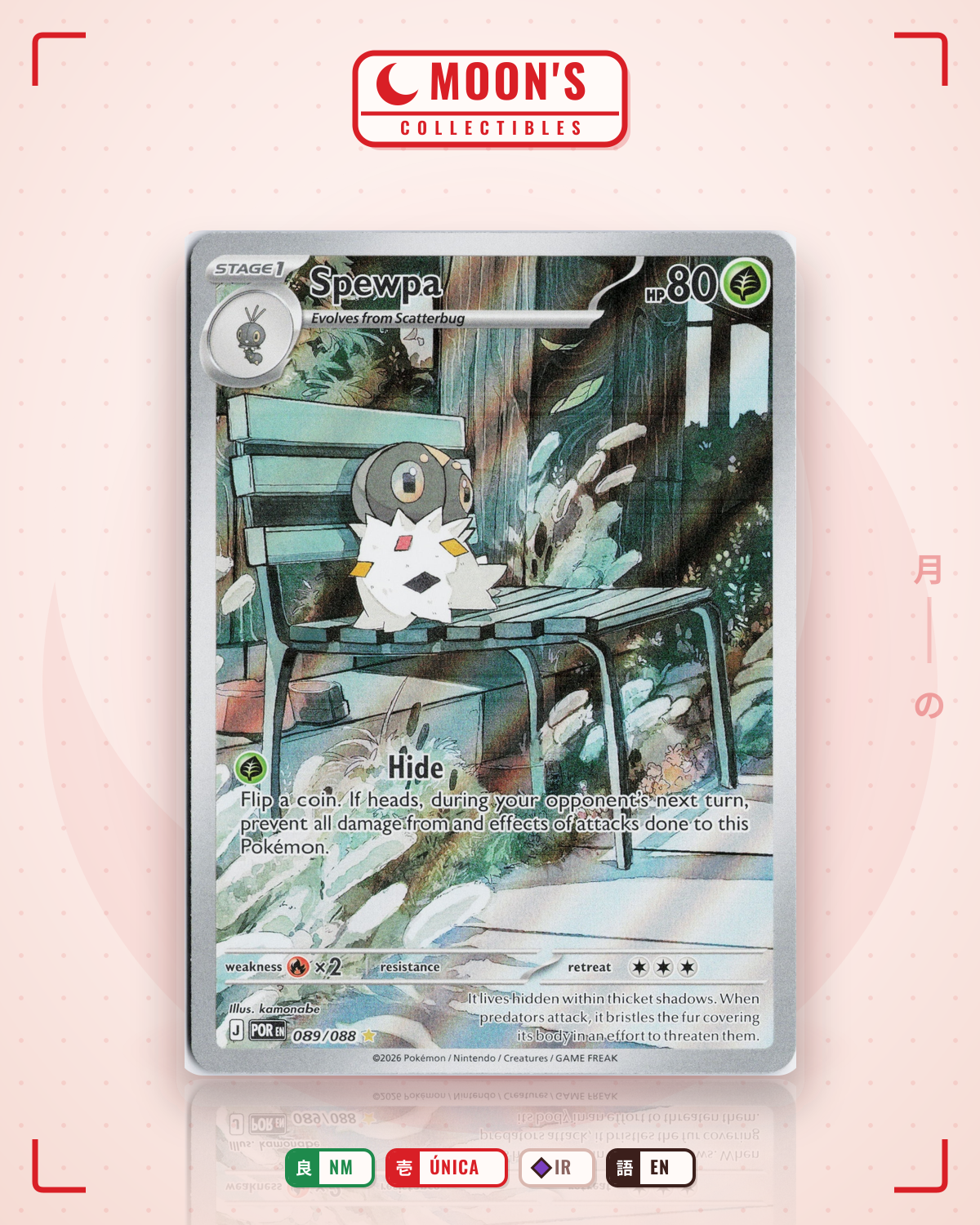 Carta Pokémon Spewpa · Perfect Order #089/088 (NM) — pieza única en Moon's Collectibles México