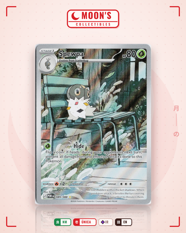 Carta Pokémon Spewpa · Perfect Order #089/088 (NM) — pieza única en Moon's Collectibles México