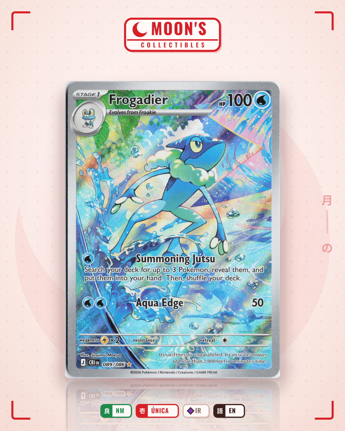 Carta Pokémon Frogadier · Chaos Rising #089/086 (NM) — pieza única en Moon's Collectibles México