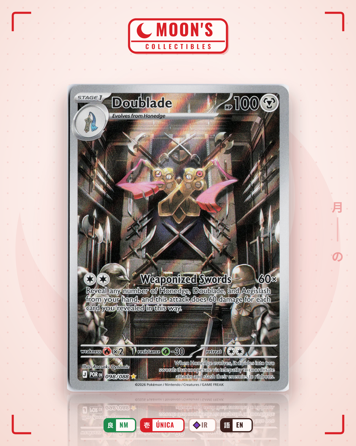 Carta Pokémon Doublade · Perfect Order #098/088 (NM) — pieza única en Moon's Collectibles México