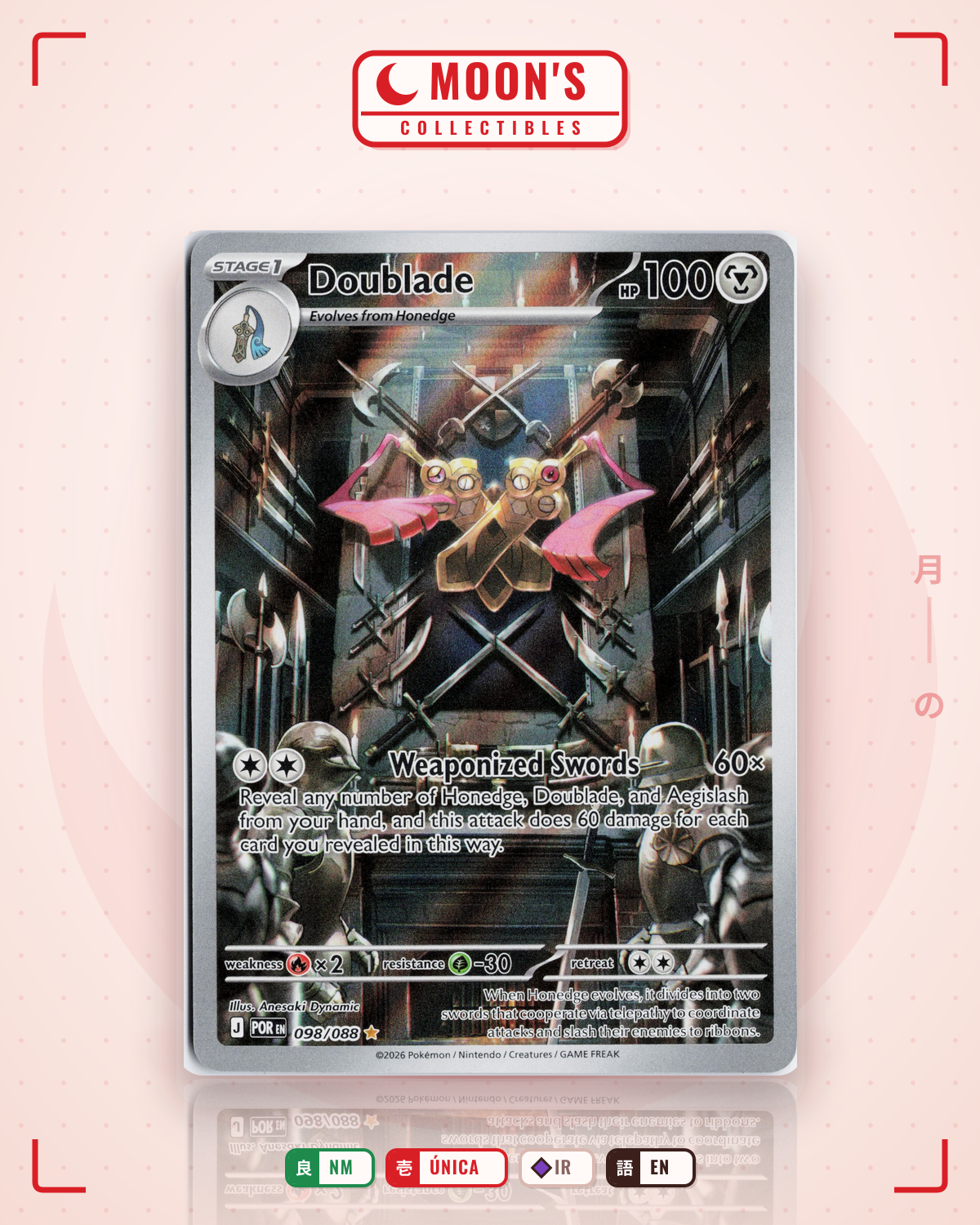 Carta Pokémon Doublade · Perfect Order #098/088 (NM) — pieza única en Moon's Collectibles México
