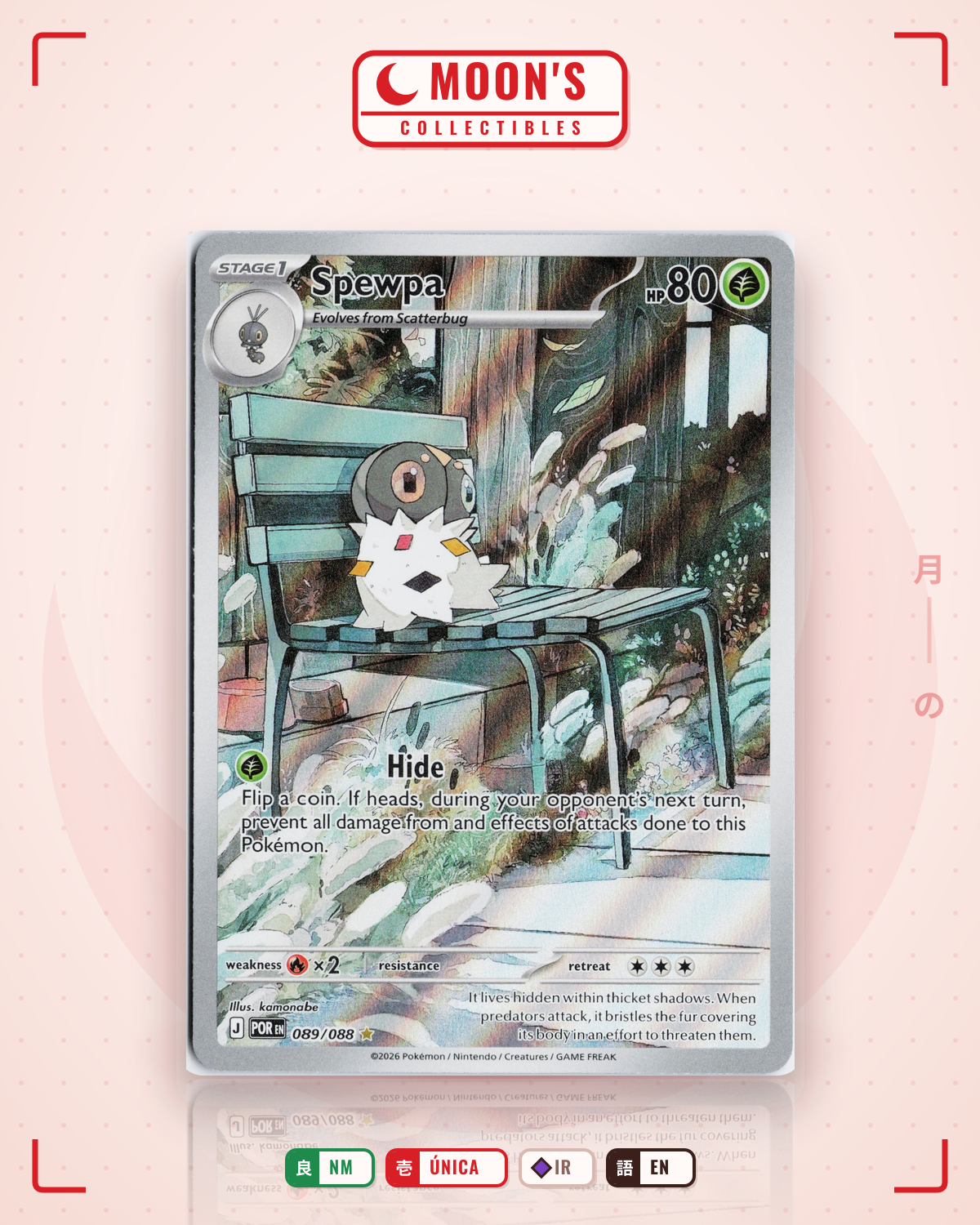 Carta Pokémon Spewpa · Perfect Order #089/088 (NM) — pieza única en Moon's Collectibles México