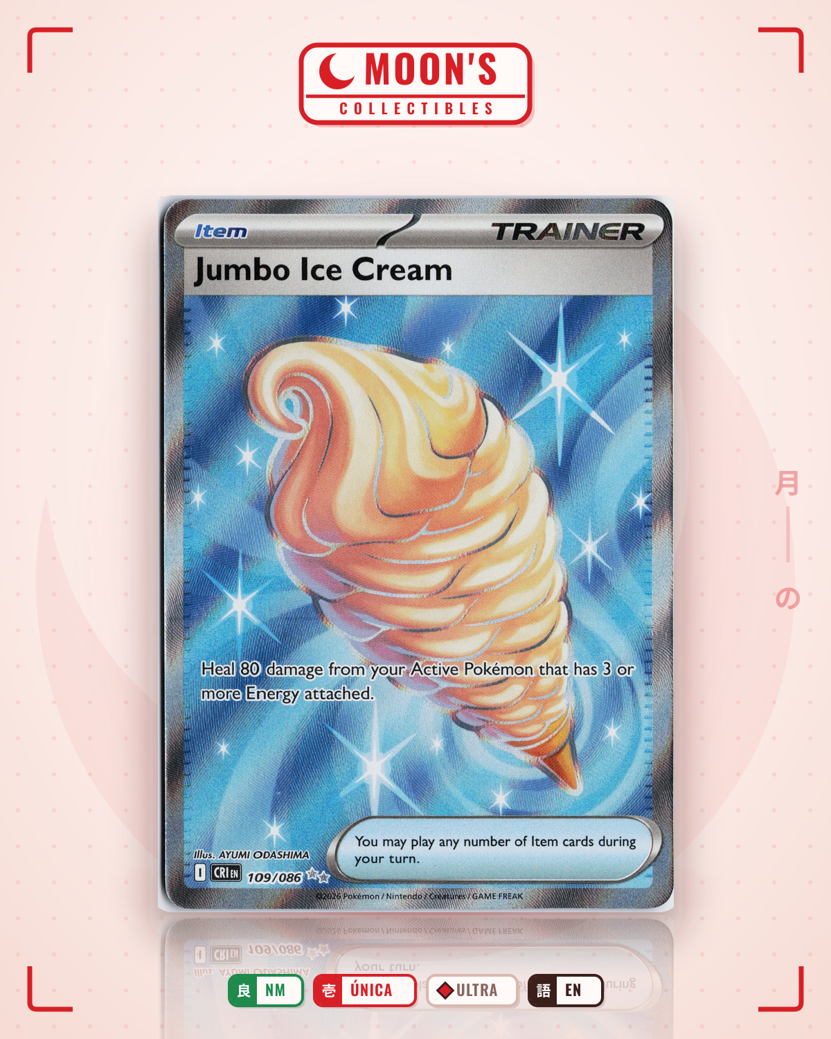 Carta Pokémon Jumbo Ice Cream · Chaos Rising #109/086 (NM) — pieza única en Moon's Collectibles México