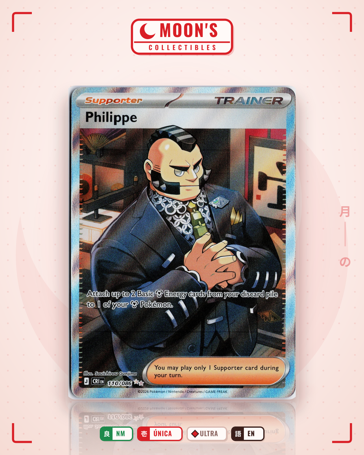 Carta Pokémon Philippe · Chaos Rising #110/086 (NM) — pieza única en Moon's Collectibles México