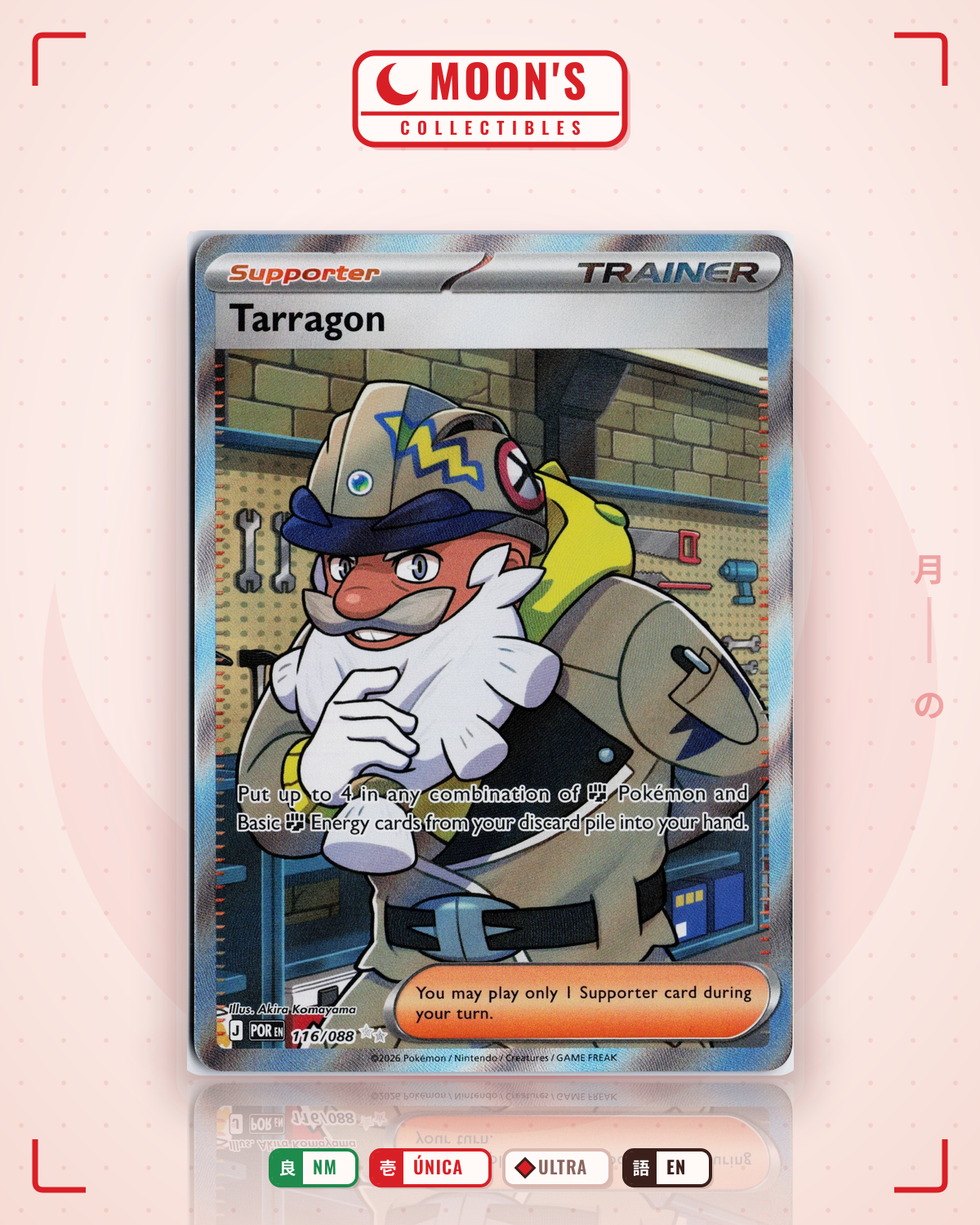 Carta Pokémon Tarragon · Perfect Order #116/088 (NM) — pieza única en Moon's Collectibles México