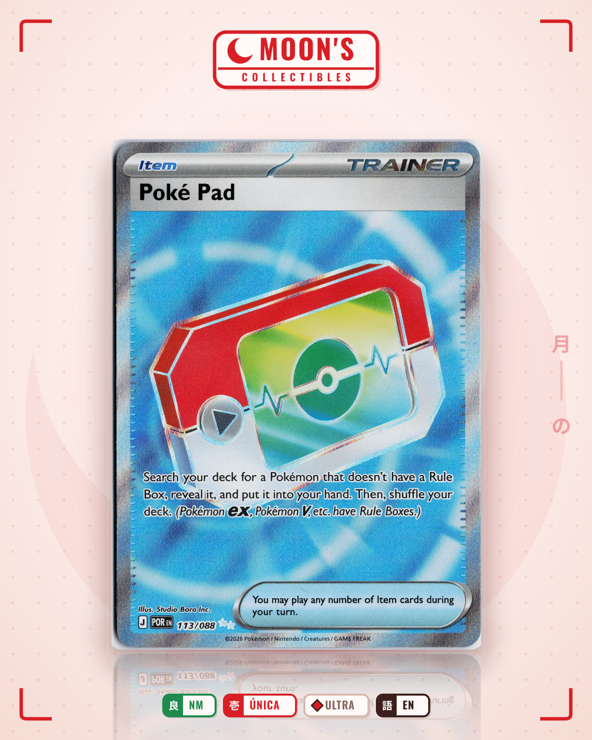 Carta Pokémon Poké Pad · Perfect Order #113/088 (NM) — pieza única en Moon's Collectibles México