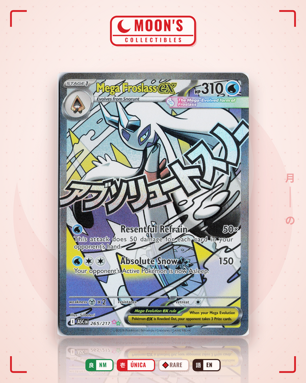 Carta Pokémon Mega Froslass ex · Ascended Heroes #265/217 (NM) — pieza única en Moon's Collectibles México