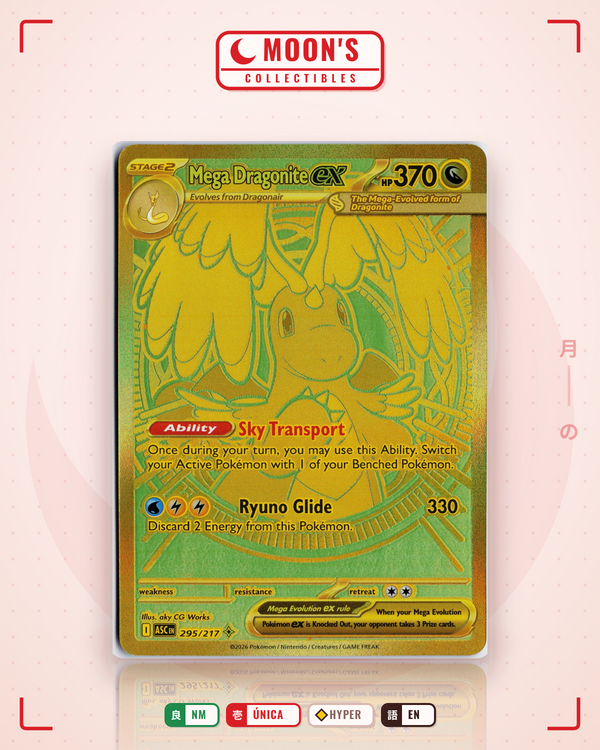Carta Pokémon Mega Dragonite ex · Ascended Heroes #295/217 (NM) — pieza única en Moon's Collectibles México