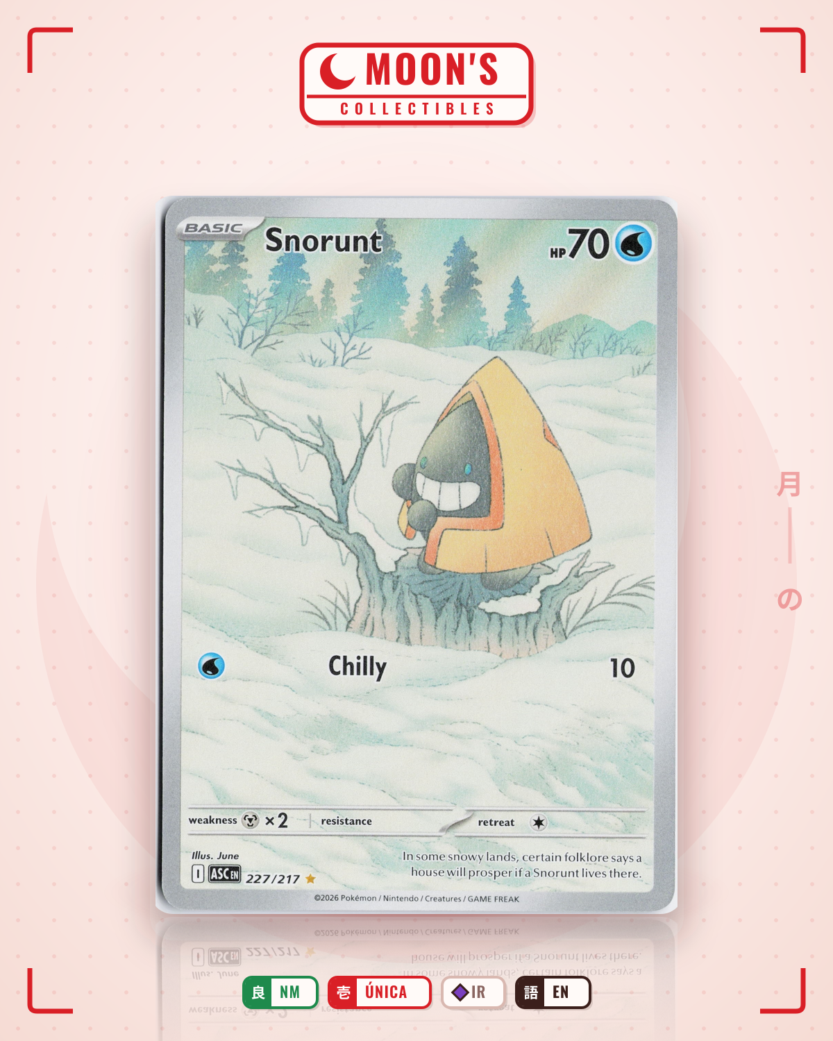 Carta Pokémon Snorunt · Ascended Heroes #227/217 (NM) — pieza única en Moon's Collectibles México