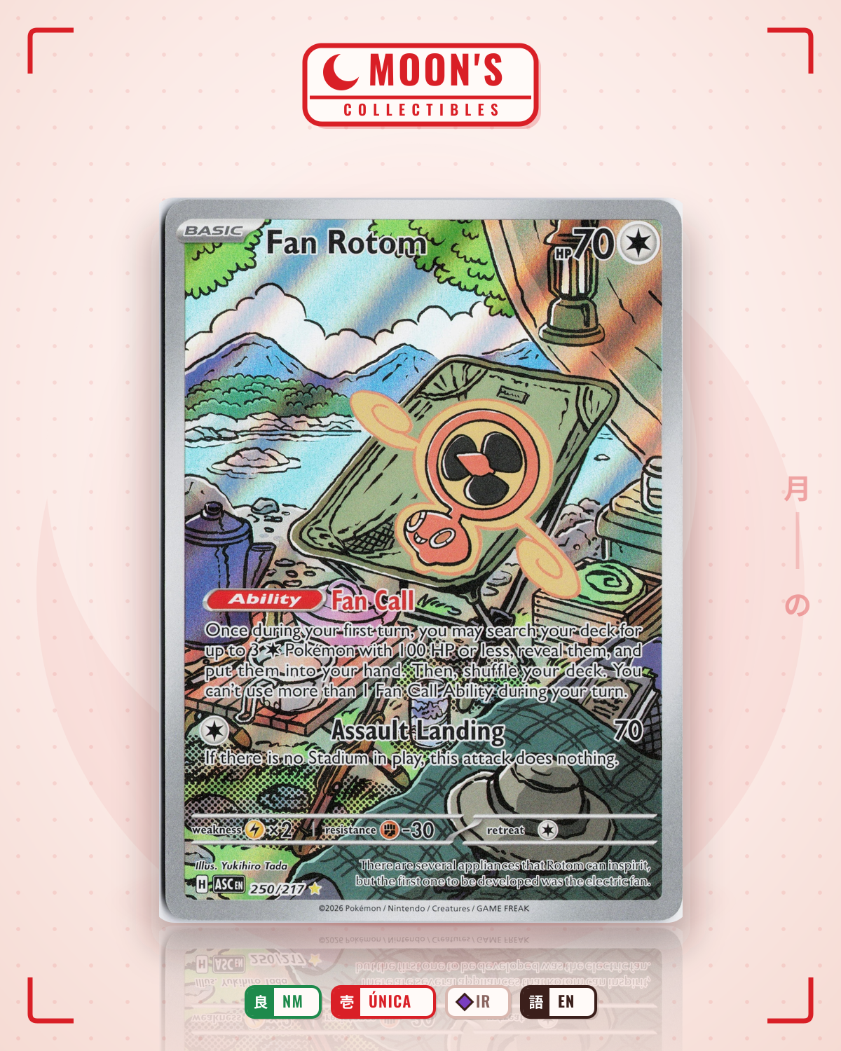 Carta Pokémon Fan Rotom · Ascended Heroes #250/217 (NM) — pieza única en Moon's Collectibles México