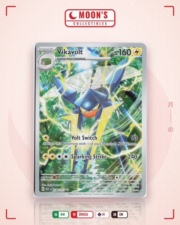 Carta Pokémon Vikavolt · Ascended Heroes #230/217 (NM) — pieza única en Moon's Collectibles México