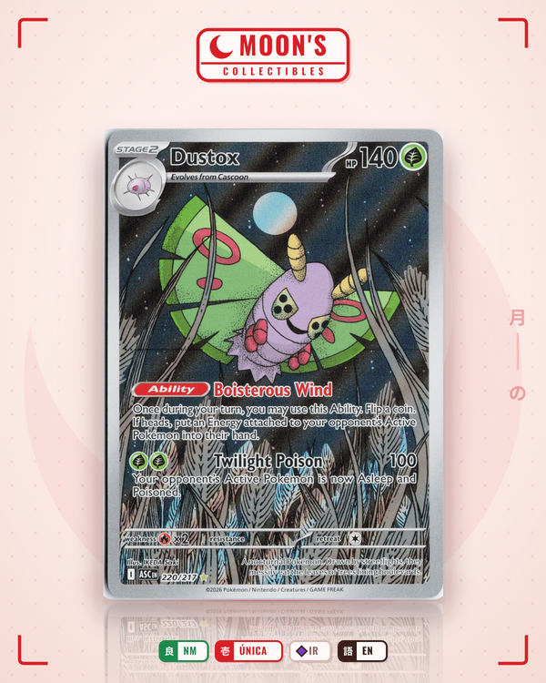 Carta Pokémon Dustox · Ascended Heroes #220/217 (NM) — pieza única en Moon's Collectibles México