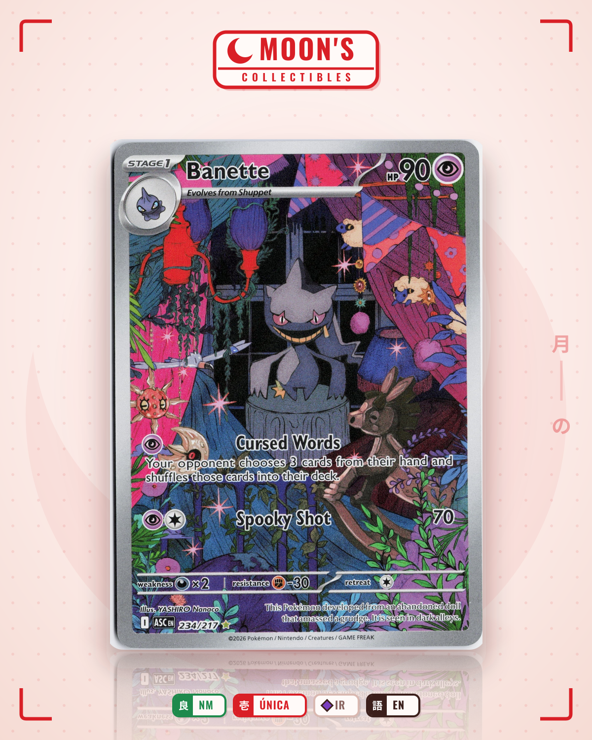 Carta Pokémon Banette · Ascended Heroes #234/217 (NM) — pieza única en Moon's Collectibles México