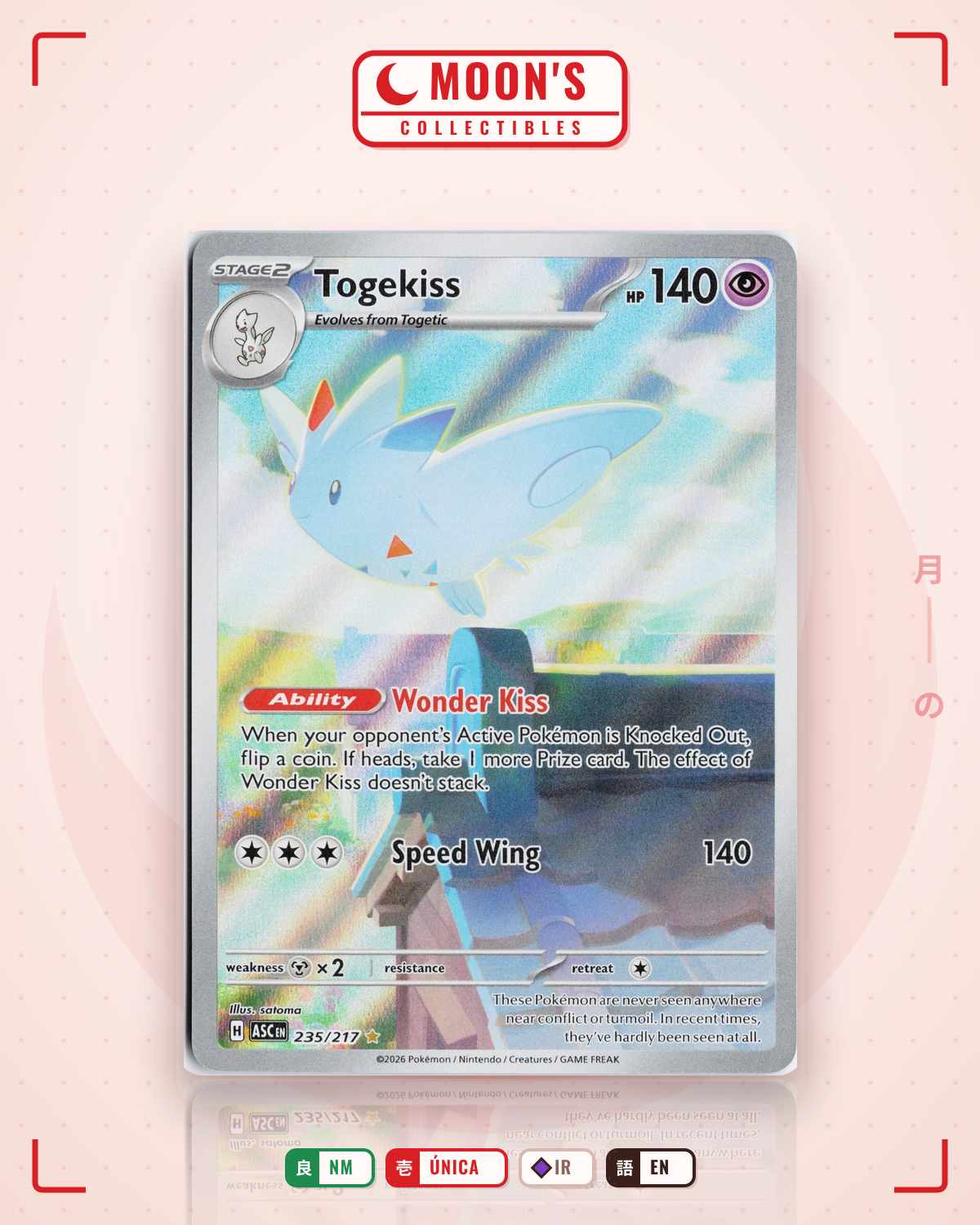 Carta Pokémon Togekiss · Ascended Heroes #235/217 (NM) — pieza única en Moon's Collectibles México